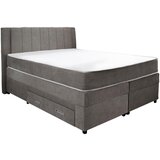 CARRYHOME POSTELJA BOXSPRING 160 cm x 200 cm , tekstil, leseni material siva Cene
