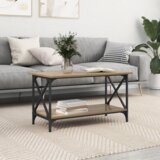 vidaXL Klubska miza artisan hrast 80 x 45 x 45.5 cm Konstruiran les | Shoptok.si