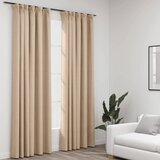 vidaXL Zavjese za zamračivanje s kukama 2 kom bež 140 x 245 cm | shoptok.hr