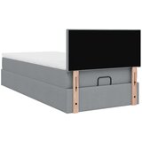 vidaXL Otomanski okvir kreveta s madraca svijetlosivi 90x190cm tkanine | shoptok.hr