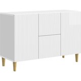  Strani šal Bela visok sijaj 89 x 34,5 x 60 cm Inženirski les, (5000217664) | Shoptok.si