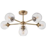  Endon 103171 - Luster na šipci ALLEGRA 6xE14/7W/230V mesing/prozirno | Eponuda.com