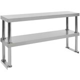 vidaXL Polica za radni stol s 2 razine 120x30x65 cm nehrđajući čelik Cijene