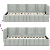  Kutni okvir kreveta Svijetlo siva 90 cm x 200 cm Baršun | shoptok.hr