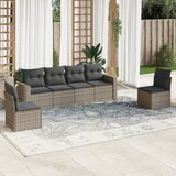  6-dijelni set vrtnih sofa od poliratana s jastucima sivi | shoptok.hr