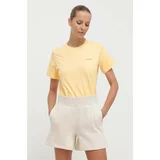 Columbia Bombažna kratka majica ženski, rumena barva