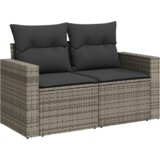  9-komadni Vrtni Sofa Set s Jastucima Sivi Poli Ratan Akacija | shoptok.hr