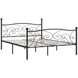  Okvir za krevet s podnicama crni metalni 200 x 200 cm | shoptok.hr