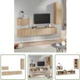 The Living Store Komplet TV omaric 4-delni sonoma hrast inženirski les - Komplet TV Omaric, (21738366) | Shoptok.si