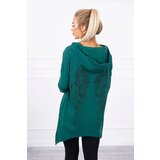 Kesi Sweatshirt with a print of wings green | shoptok.hr