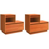  Noćni ormar 2 pcs Vosak smeđa 60 x 34 x 51 cm Konstruirano drvo | shoptok.hr