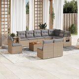  11-dijelni set vrtnih sofa s jastucima bež od poliratana Cene