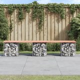  Vrtna klupa s gabionskim dizajnom 203x44x42 cm drvo duglazije | shoptok.hr