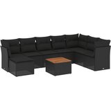  9-dijelni set vrtnih sofa s jastucima crni od poliratana | shoptok.hr