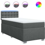 vidaXL Box spring postelja z vzmetnico temno siva 90x190 cm blago | Shoptok.si