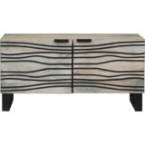 vidaXL Stolić za kavu Bijela, Crna 80 x 50 x 40 cm masivno drvo manga | shoptok.hr