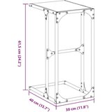  Bočni stolić s crnom staklom 40 x 30 x 61 5 cm čelični | shoptok.hr