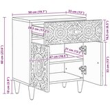  Ormar za krevet Smeđa 50 x 33 x 60 cm Čvrsto drvo manga | shoptok.hr