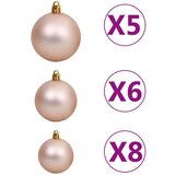  Umjetno božićno drvce LED sa setom kuglica crno 180 cm PVC | shoptok.hr
