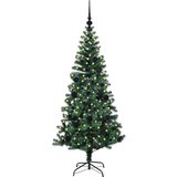 vidaXL Umjetna preddekorirana božićna jelka Zelena 150cm PVC in kovina | Shoptok.si