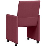 vidaXL jedilni stoli s kolesi 2 pcs vinsko rdeča 58 x 65 x 94 cm blago | Shoptok.si