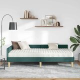  Kotni okvir postelje z matrico z vzmetnico 2 pcs Zelena blago, (5000123212) | Shoptok.si