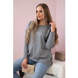 Kesi Sweater with front pockets gray | shoptok.hr