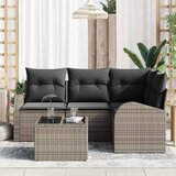  Sjedeća garnitura za vrt 5 kom. Siva poliratan 179 x 124 x 85 cm | shoptok.hr