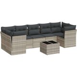 vidaXL 8-dijelni set vrtnih sofa od poliratana s jastucima svjetlosivi | shoptok.hr