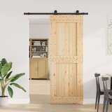 vidaXL Drsna vrata s kompletom vodil 85x210 cm trdna borovina | Shoptok.si