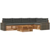  Set vanjskih sofa 6 kom. Prirodna i antracit Poliester | shoptok.hr