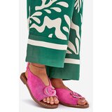 Boto Flat Sandals With Decoration Pink Haliones | Shoptok.si