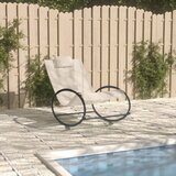 Maison Chic Ležalnik - Sončna ležalnik z vzglavnikom jeklo in tekstil krem, (22043075) | Shoptok.si
