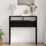 vidaXL Konzolna miza Črna hrastovina Inženirski les 78 x 30 x 80 cm | Shoptok.si