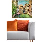 Wallity MDF1281012 multicolor decorative mdf painting (3 pieces) Cene