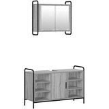  Set ormarića za kupaonicu 2 kom. Siva Sonoma 65 5 x 34 x 61 cm - Siva Sonoma Kuhinjska elemenata (1 vrata i 2 police) + viseći o | shoptok.hr