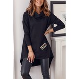 Fasardi Asymmetrical oversize black hooded tunic | Shoptok.si