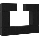vidaXL Set TV komoda s policom s pohranom s vratima 6 pcs Crni hrast 80 x 30 x 30 cm | shoptok.hr