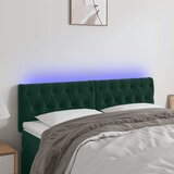  LED uzglavlje tamnozeleno 160x7x78/88 cm baršunasto | shoptok.hr