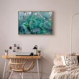  Slika - Turquoise Leaves (1 Part) Wide 120x80 U prirodnom drvenom okviru | shoptok.hr