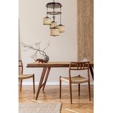 Opviq David 4 lü tepsili ceviz rattan abajurlu sarkıt Vintage Chandelier Cene