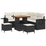  8-komadni vrtni sofa set s jastucima crni poli ratan akacija 3-komadni vrtni blagovaonski set s jastucima crni poli ratan akaci Cijene
