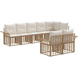  Set vanjskih sofa 8 pcs Prirodna i krema bijela Poliester | shoptok.hr