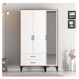 Hanah home kumsal rt - walnut, white walnutwhite wardrobe | Eponuda.com