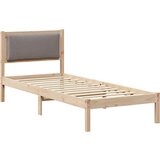  Okvir za krevet Sivo-smeđa 80 x 190 cm Čvrsto borovo drvo | shoptok.hr