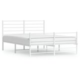 The Living Store Kovinski posteljni okvir z vzglavjem in vznožjem bel 140x190 cm - Posteljni Okvir, (21530295) | Shoptok.si