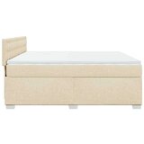 vidaXL Box spring postelja z vzmetnico krem 180x200 cm blago | Shoptok.si