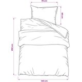  Set posteljine za poplun sivi 140 x 200 cm pamučni | shoptok.hr