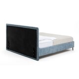 Bonami Selection Plavi tapecirani bračni krevet s madracem/letvičastim okvirom 180x200 cm Noira Slim - | shoptok.hr