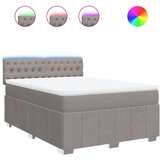 vidaXL Box spring postelja z vzmetnico taupe 140x200 cm blago, (21321562) | Shoptok.si
